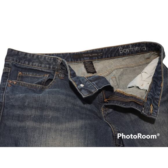 Calvin Klein Denim Jeweled Boyfriend Jeans - Size 32/14 - Picture 3 of 6